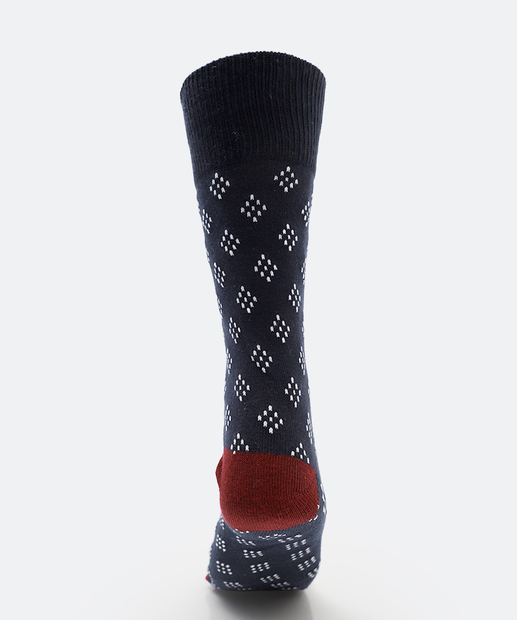 Meia Masculina Cano Longo Estampada MR Preta
