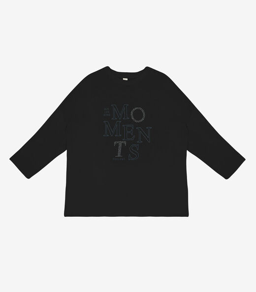 Blusa Feminina Manga 3/4 Em Visco Tricot Rovitex Preto