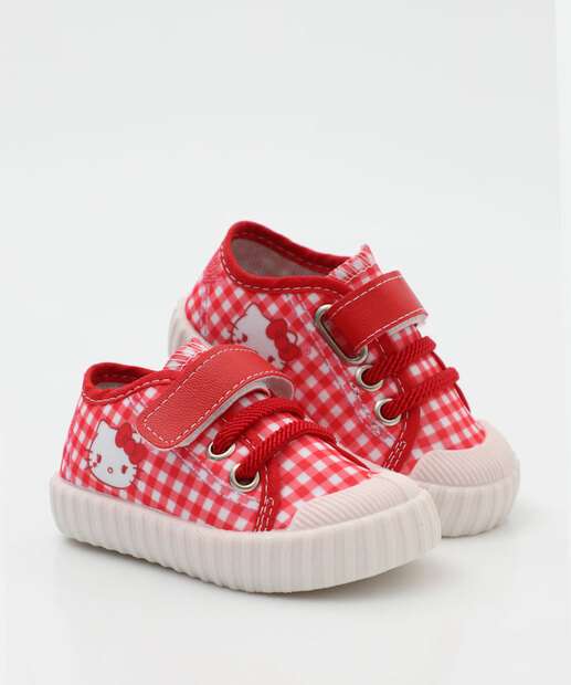 Tênis Infantil Hello Kitty Velcro 03BM Vermelho