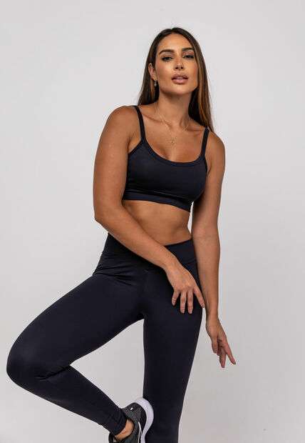 Top Suplex Poliamida Liso Preto Salvatore