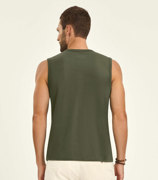 Regata Plus Size Masculino em Meia Malha Diametro Verde