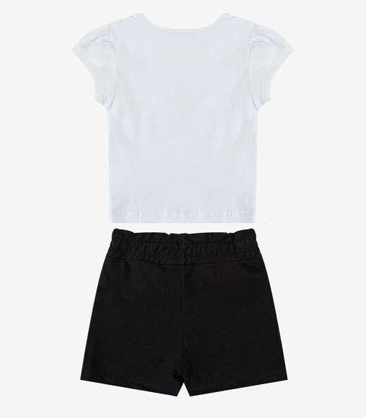 Conjunto Blusa Com Shorts Infantil Trick Nick Branco