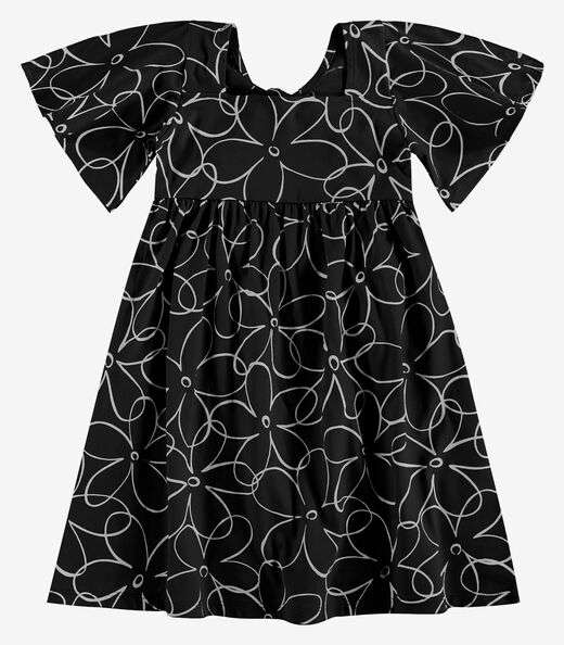 Vestido Infantil Meia Malha Rovi Kids Preto