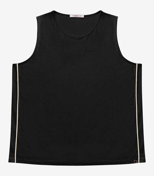 Regata Viscose Lisa Plus Size Secret Glam Preto