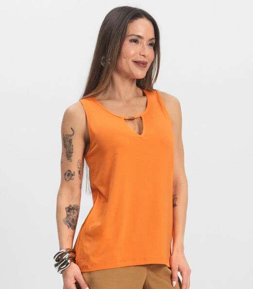 Blusa Feminina Lisa Infinita Cor Laranja