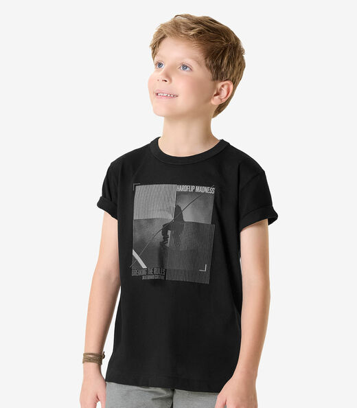 Conjunto Camiseta Com Bermuda Infantil Rovi Kids Preto