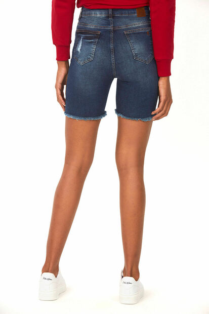 Bermuda Feminina Jeans Escuro Polo Wear