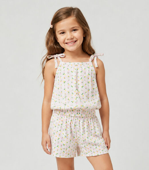 Image_Conjunto Infantil Blusa de Alça e Short Select Branco