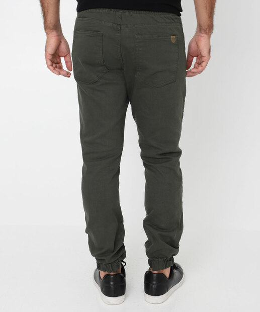 Calça Masculina Sarja Jogger Verde