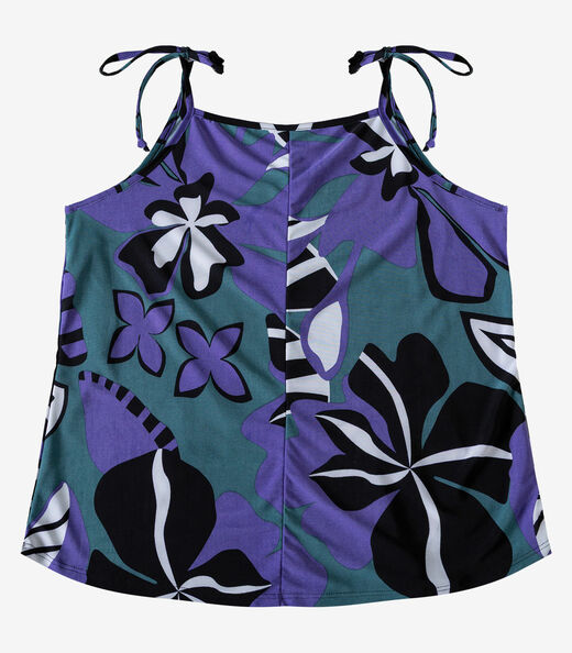 Blusa De Alça De Laço Infinita Cor Cinza