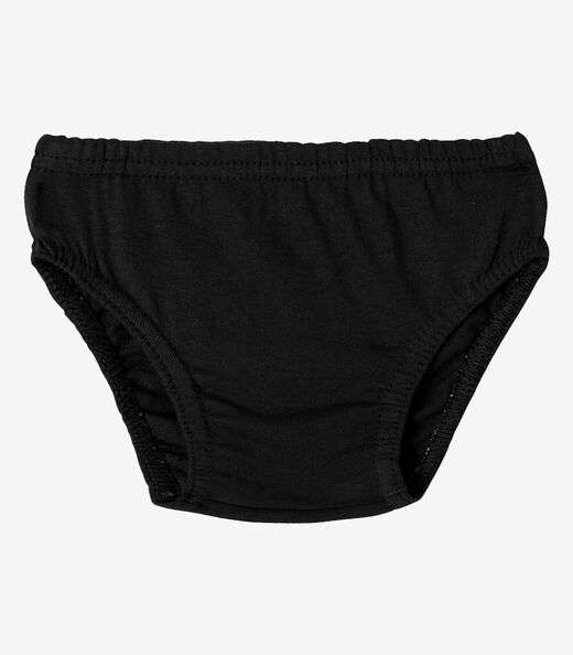 Kit 3 Cuecas Slip Infantil Em Algodão Select Preto