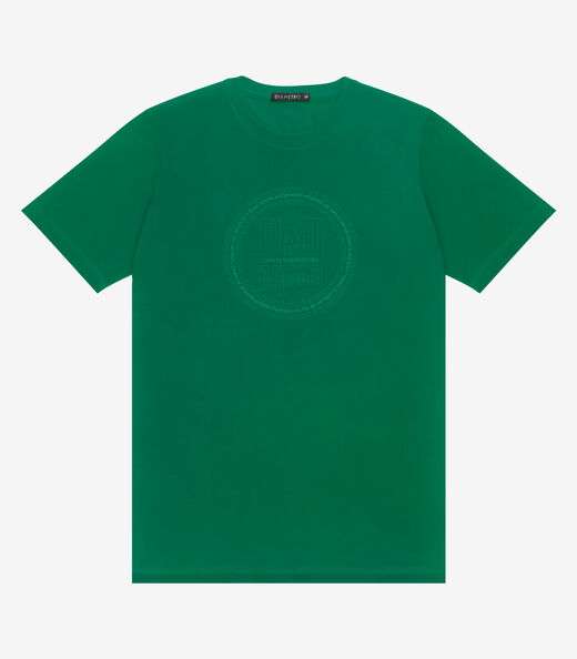 Camiseta Masculina Manga Curta Meia Malha Diametro Verde