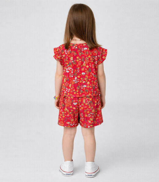 Conjunto Infantil Menina Com Babado Select Vermelho
