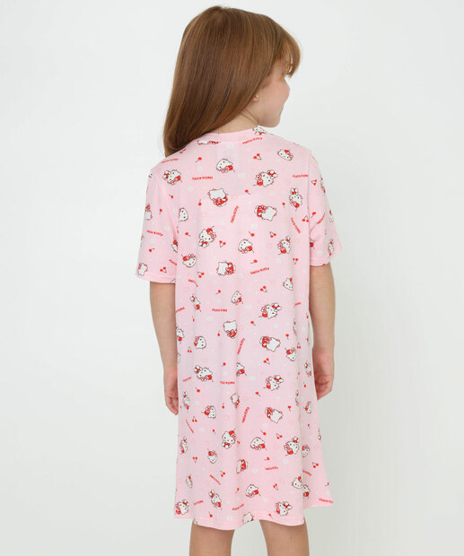 Camisola Infantil Hello Kitty Tam 4 a 12 Rosa