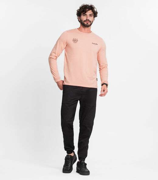 Camisa Masculina Manga Longa Diametro Rosa