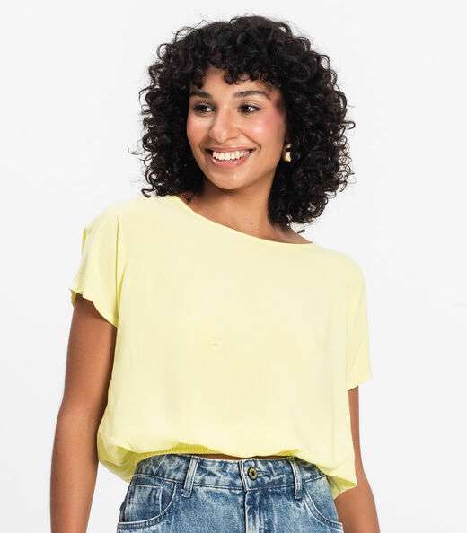 Blusa Feminina manga curta Infinita Cor Verde