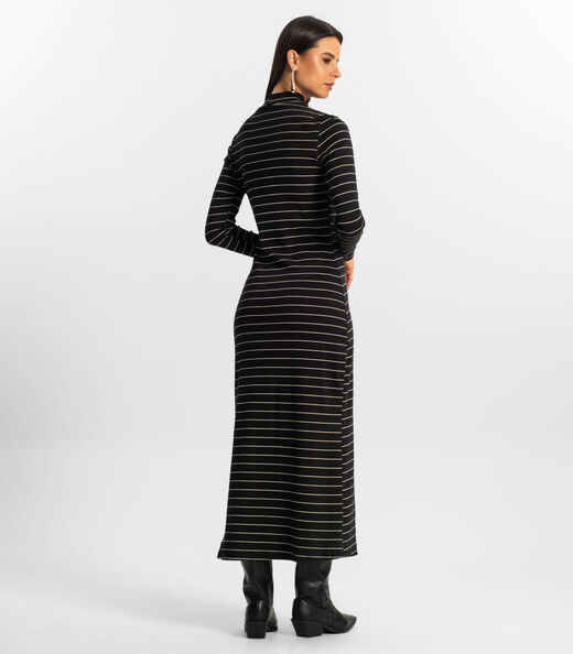 Vestido Midi Feminino Rovitex Preto