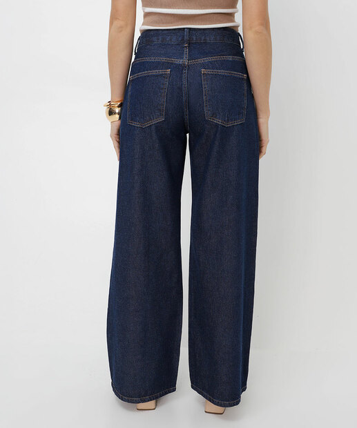 Calça Jeans Wide Leg Feminina Marisa Azul