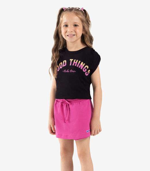 Image_Conjunto Infantil Blusa Com Shorts Saia Rovi Kids Preto