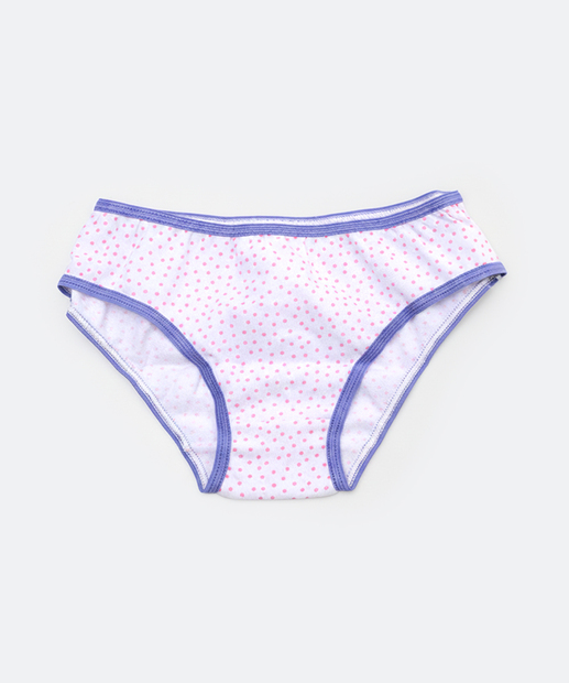 Kit 5 Calcinhas Infantil Estampada Marisa Tam 2 a 12 Rosa