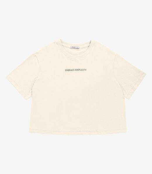 T- Shirt Feminina Plus Size Secret Glam Bege