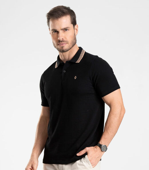 Polo Masculina Diametro em Malhão Fruit Preto