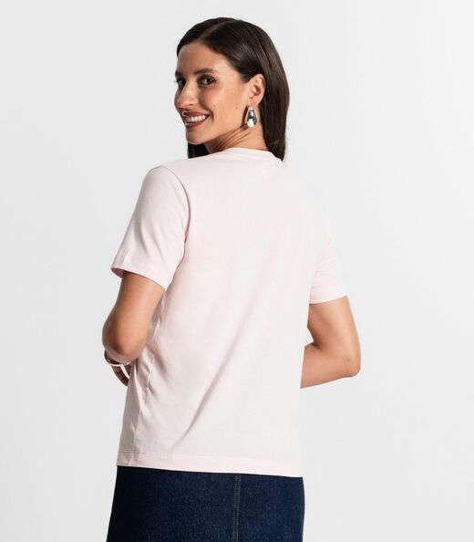 Camiseta Feminina Em Meia Malha Rovitex Rosa
