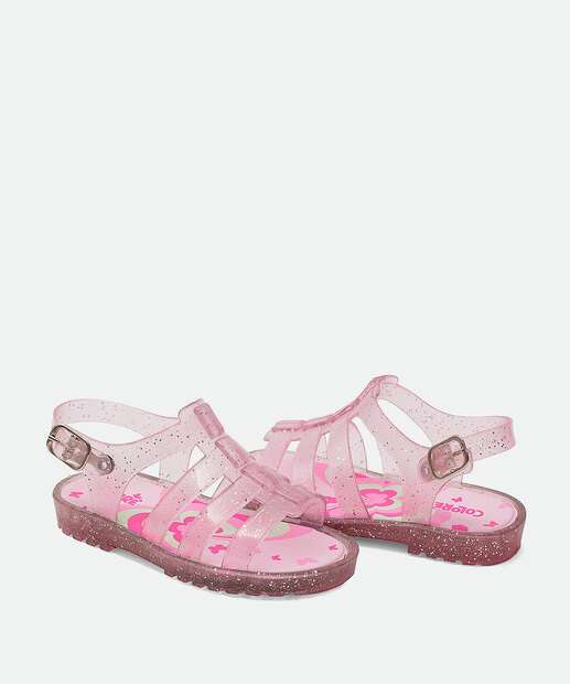 Sandália Infantil Tiras Glitter Colorê