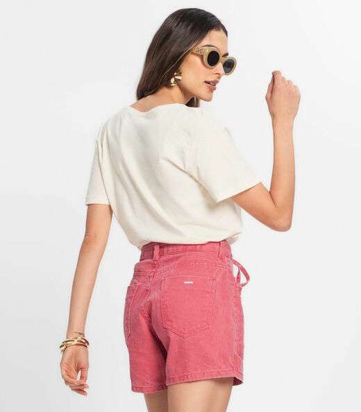 Blusa Baby Look Feminina Estampada Select Bege