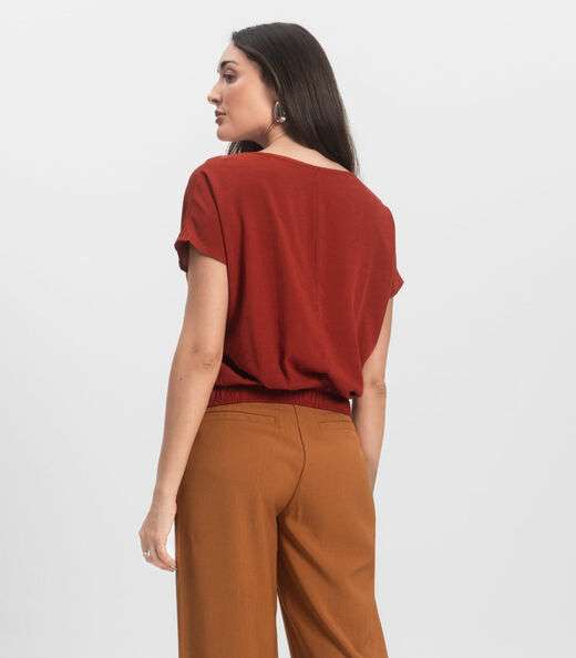 Blusa Feminina manga curta Infinita Cor Laranja