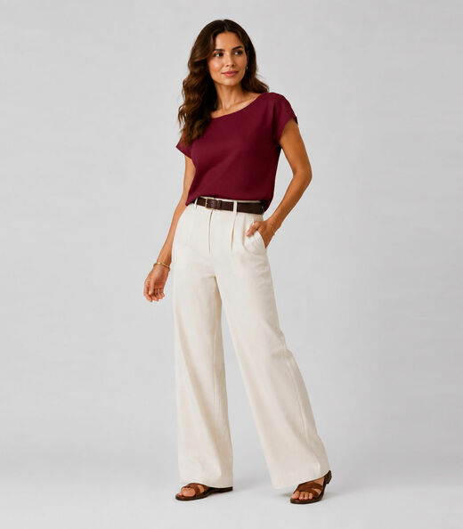 Blusa Feminina Em Tecido Classic Infinita Cor Vermelho