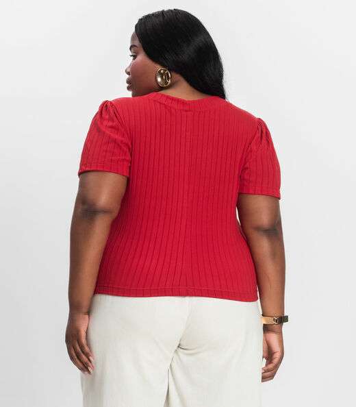 Blusa Malha Delicate Plus Infinita Cor Vermelho