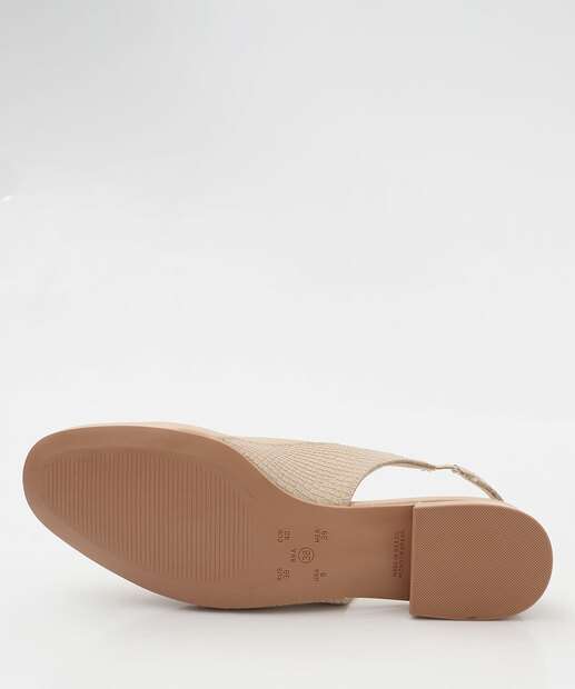 Scarpin Feminino Slingback Salto Grosso Ramarim Bege