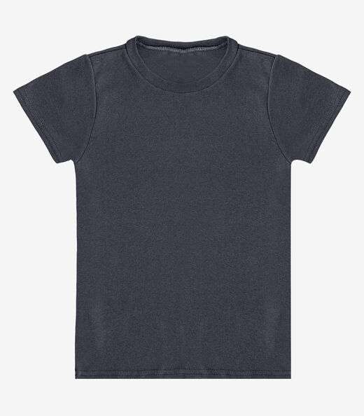 Blusa Infantil Manga Curta Básica Soletex Preto