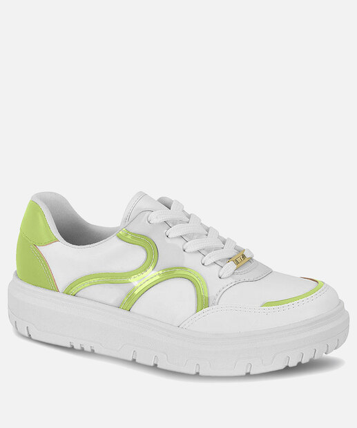 Tênis Casual Feminino Recorte Verniz Vizzano 