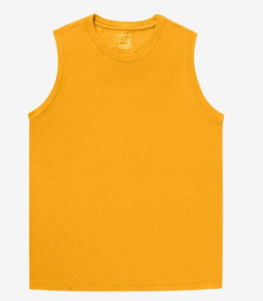 Regata Masculina Básica Meia Malha Diametro Amarelo