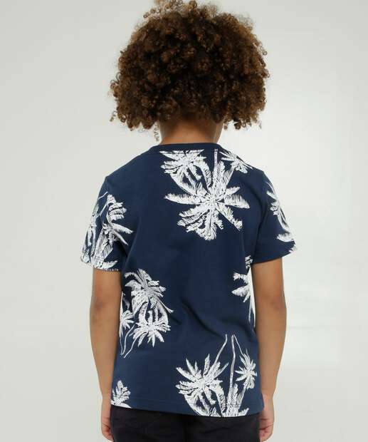 Camiseta Infantil Manga Curta Coqueiros MR Tam 4 a 10