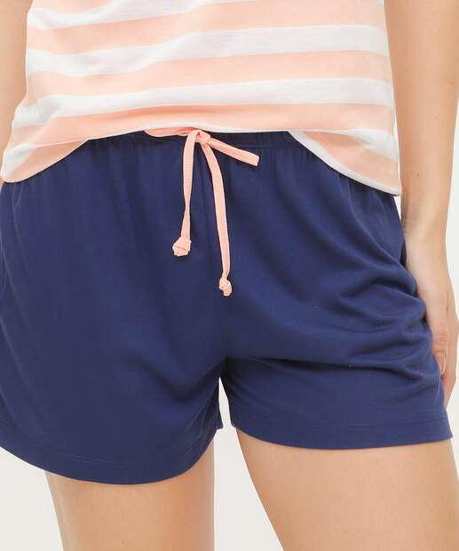 Pijama Feminino Listrado Alças finas Snoopy