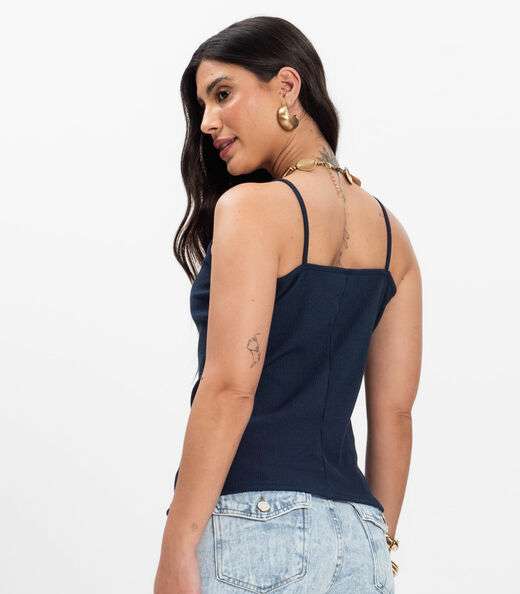 Blusa de Alça Infinita Cor Azul