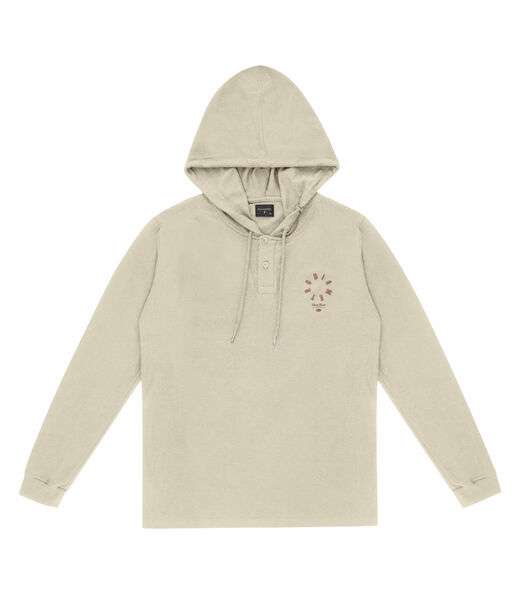 Camiseta Masculina Manga Longa Com Capuz Diametro Bege