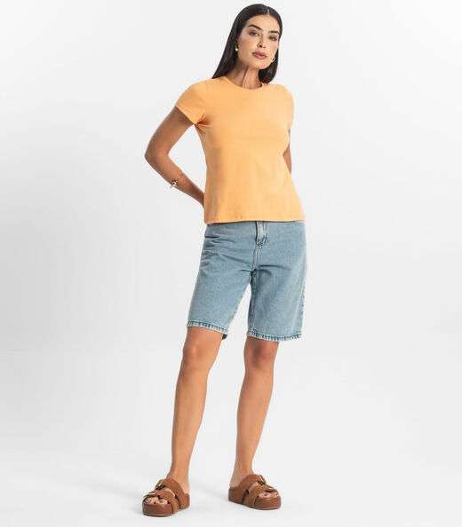 Blusa Feminina Cotton Leve Básica Rovitex Laranja