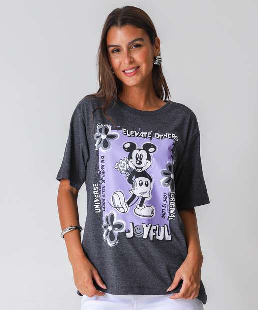 Image_Camiseta Feminina Oversized Mickey Disney Chumbo
