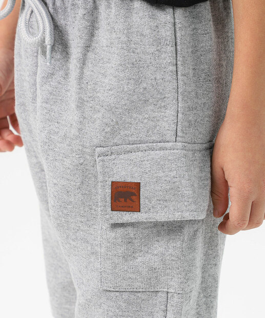 Bermuda Infantil Moletinho Bolso Cargo Marisa Tam 4 a 10 Cinza