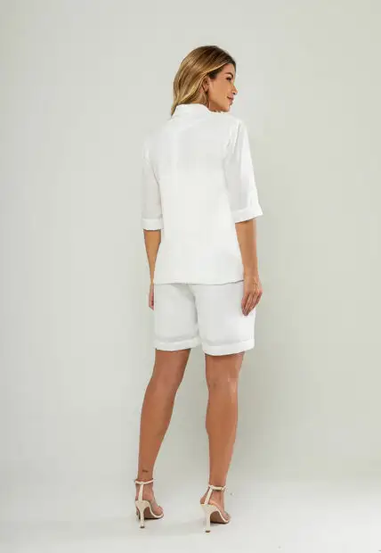 Conjunto Blazer Com Bermuda Branco Salvatore