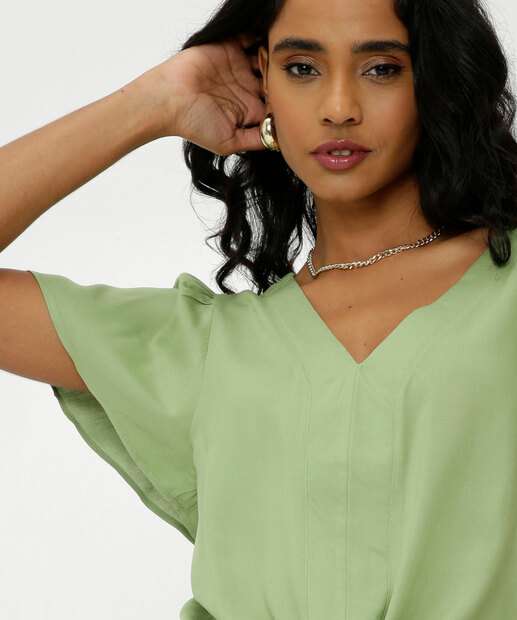 Blusa Feminina Amarração Manga Curta Marisa