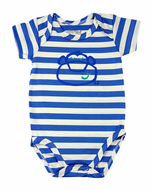 Kit Bebê 3 Bodies Viscolicra Listrada Silk Bichinhos - Azul