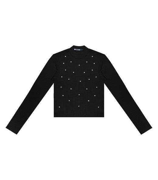 Blusa Juvenil Feminina Em Ribana Minty Preto