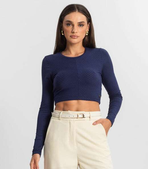Blusa Feminina Manga Longa Endless Azul