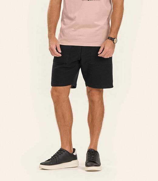 Bermuda Masculina Moletinho Gorgurinho Diametro Preto
