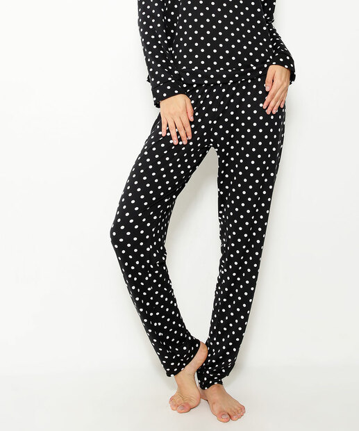 Pijama Feminino Estampa Poá Manga Longa Marisa